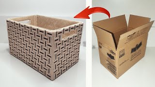 : WHY BUY EXPENSIVE BASKETS IN STORES WHEN YOU CAN MAKE IT YOURSELF - CARDBOARD CRAFT - DIY