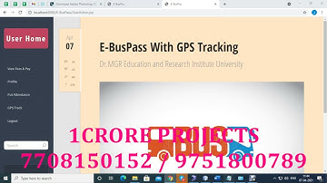 E  Bus pass Management  With GPS Tracking - 1Crore Projects