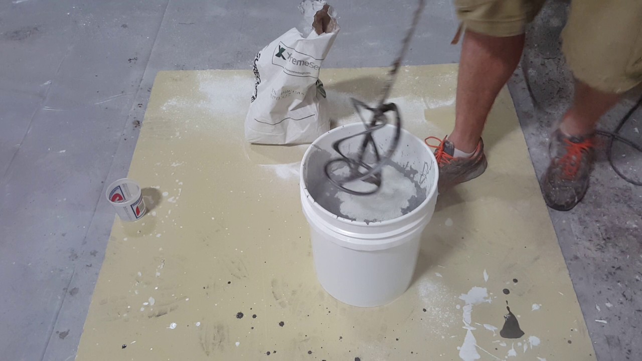 Mixing Gray Color Into Concrete Countertop Mix Youtube