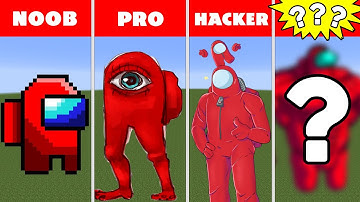 Pixel Art (NOOB vs PRO vs HACKER vs GOD) Amogus in Minecraft