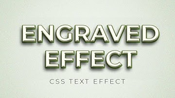 Engraved Text HTML CSS | Cool CSS Text Effects