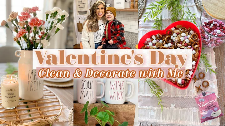 VALENTINES DAY CLEAN AND DECORATE #WITHME 2021 | SIMPLE VALENTINES DAY FARMHOUSE DECOR