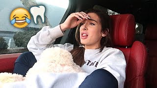 SHE GOT HER WISDOM TEETH PULLED OUT!! *FUNNY SURGERY AFTERMATH* | FaZe Rug