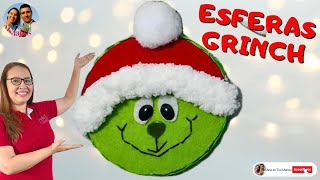 🔴Aprende a Hacer Esferas Navideñas GRINCH, Fácil y Económicas Con Arte en Tus Manos CLIP