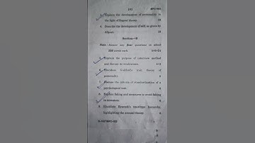 MPC 003 Personality Theories and Assessment Term End Examination June 2025 question paper