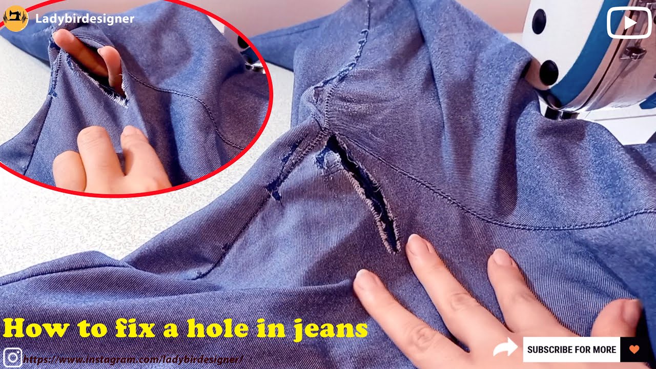 ️🌺 Learn by yourself how to invisibly fix a hole on jeans between the ...