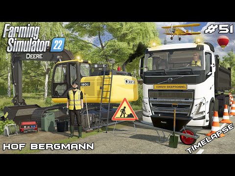 Cleaning DITCH with JOHN DEERE 180G & VOLVO FH16 | Hof Bergmann | Farming Simulator 22 | Episode 51