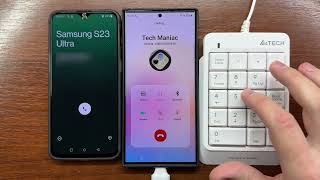 Samsung S23 Ultra Outgoing & Incoming Calls using A4Tech USB Numeric Keypad (FK13P) + OnePlus 6T Resimi