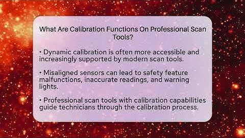 What Are Calibration Functions On Professional Scan Tools? - Talking Tech Trends