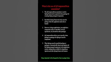 What is the use of @ComponentScan annotation