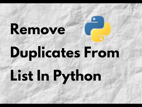 How to remove duplicates from a Python List