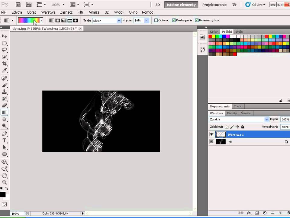 PhotoShop Kolorowy dym - YouTube