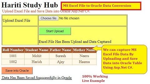Upload MS Excel File and Save Data into Oracle Database Asp.Net C# | Hindi | Free Online Classes