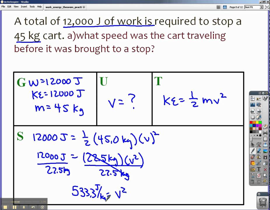 Finding Velocity When Given Work Done And Mass YouTube Finding Velocity When Given Work Done And Mass YouTube