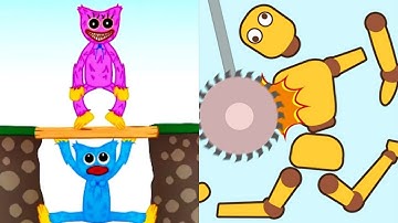 Huggy Story vs Kick & Break The Ragdoll Games All Levels Gameplay Android, iOS