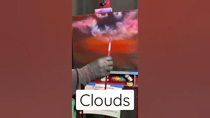 #Clouds in 1 min - #PaintWithJosh #ArtTeacher #shortsfeed #ShortsArt #ArtShorts #BobRoss #Paint