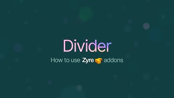 Divider Widget for Elementor | Zyre Addon | Stylish Lines, Shapes & Section Separators
