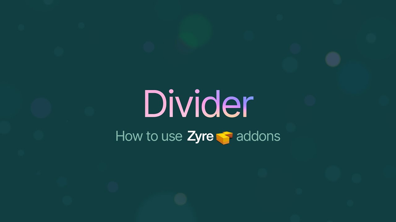 Divider Widget for Elementor | Zyre Addon | Stylish Lines, Shapes ...