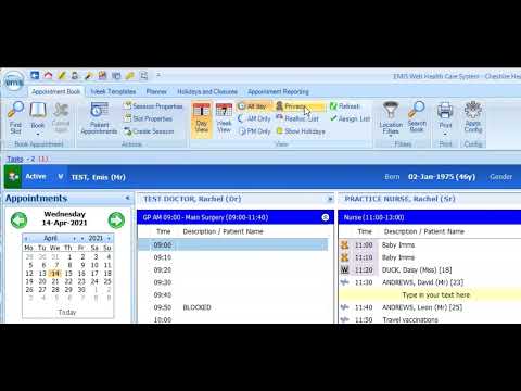 Guide to Emis Web Appointments - a daily use guide for GP Receptionists