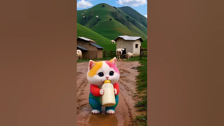 Cute baby kitty drinking milk ♥️🍼 #cute #shorts #funny #dudidudidam