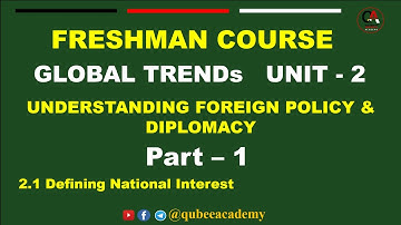 1. Global Trend Unit 2 Understanding Foreign Policy & Diplomacy | Part 1 | Freshman | Qubee Academy
