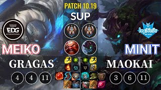 EDG Meiko Gragas vs hyF Minit Maokai Sup - KR Patch 10.19