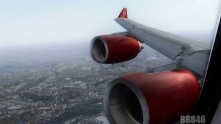 FSX Virgin Atlantic A340-600 Landing at Heathrow