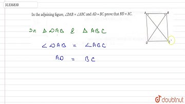 In the adjoining figure, `angleDAB=angleABC` and `AD = BC` prove that `BD = AC`.