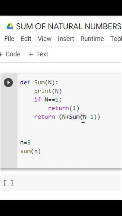 Find the Sum of N Natural Numbers using Recursion in Python # ...