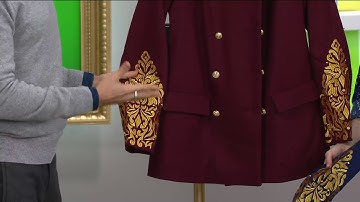 C. Wonder Double Breasted Peacoat with Lurex Embroidery on QVC