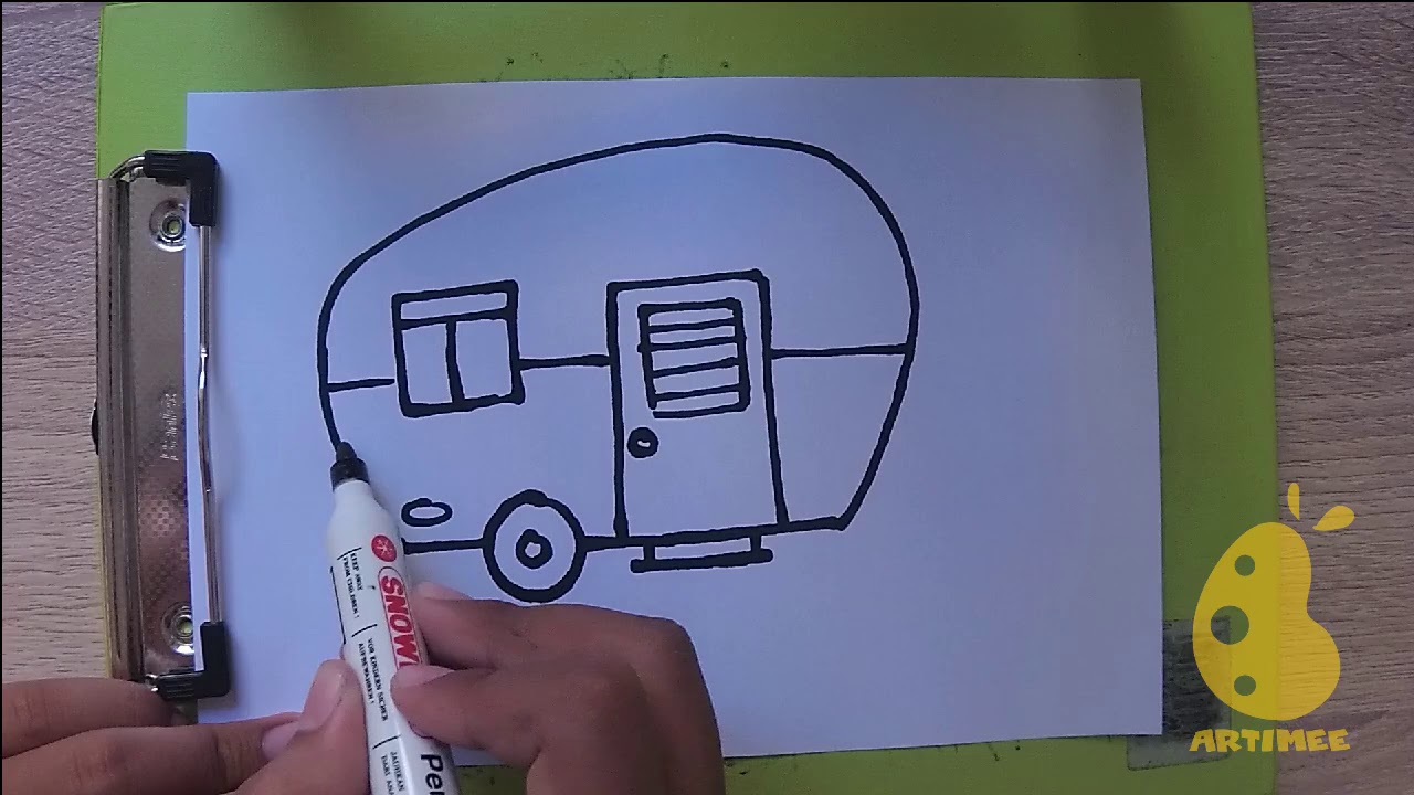 How to Draw rv camper ( Step by Step ) - YouTube