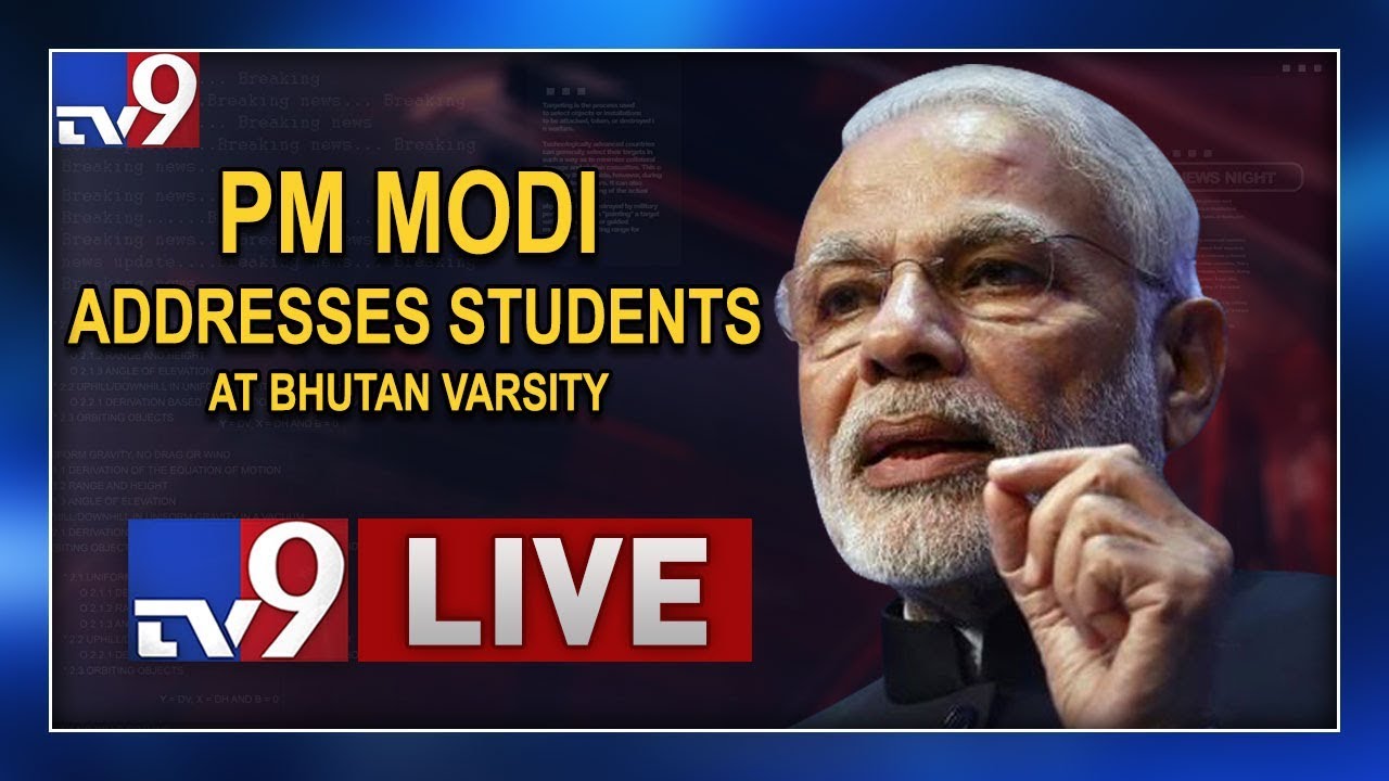 PM Modi Addresses Students at Bhutan varsity LIVE TV9 YouTube