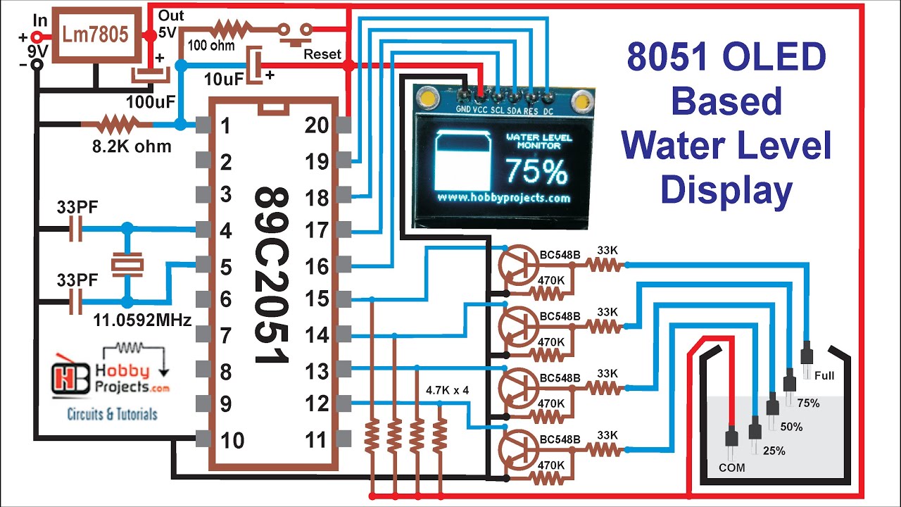 8051 OLED Based Water Level Display - YouTube