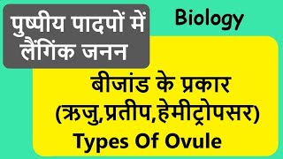 बीजांड के प्रकार - (ऋजु,प्रतीप,हेमीट्रोपसर) - Types Of Ovule - Hindi Biology Tutorials