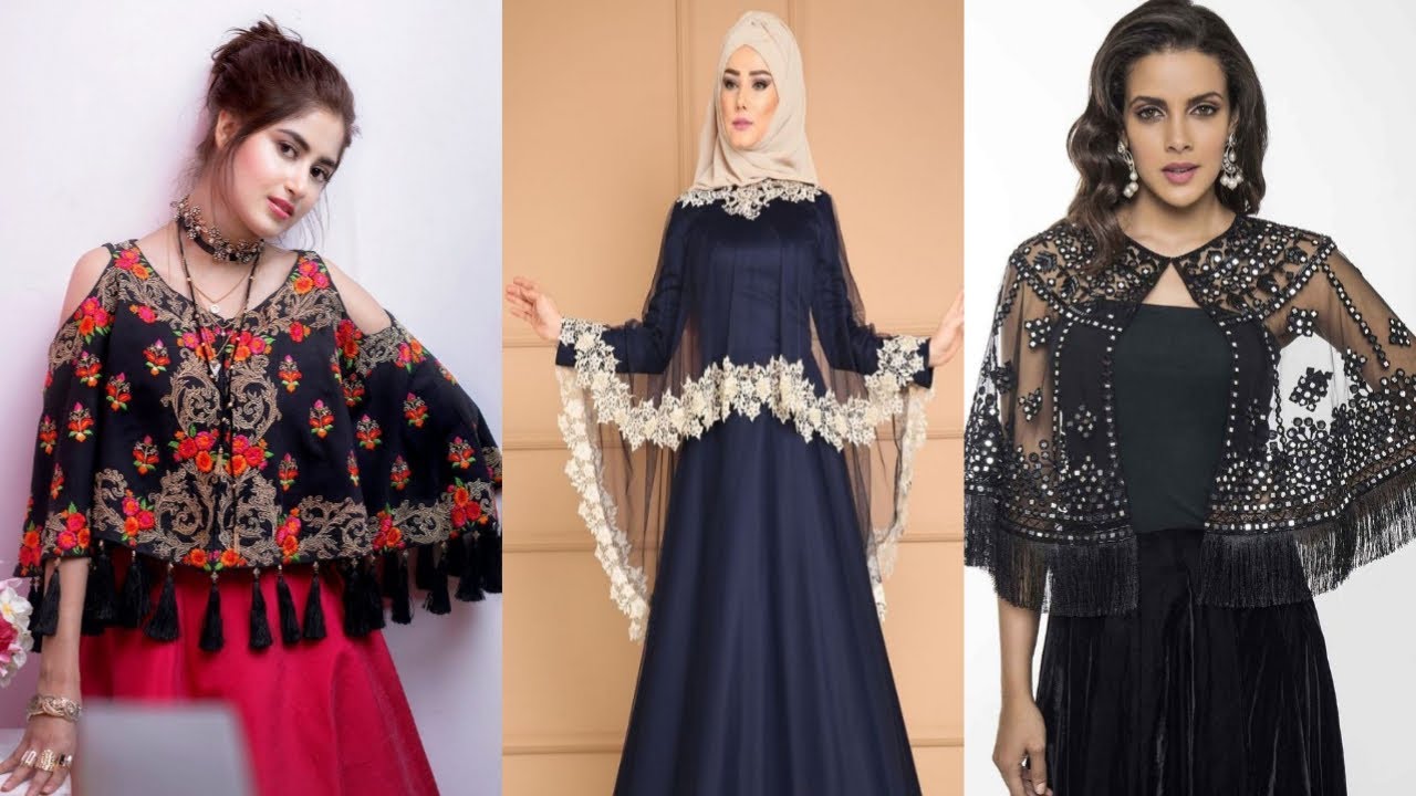 Most stylish cape sleeves dress designs | Sleeves designs | Astin k ...