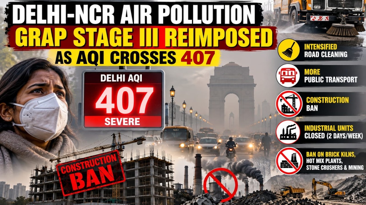 Delhi-NCR Air Pollution: GRAP Stage III Reimposed as AQI Crosses 407