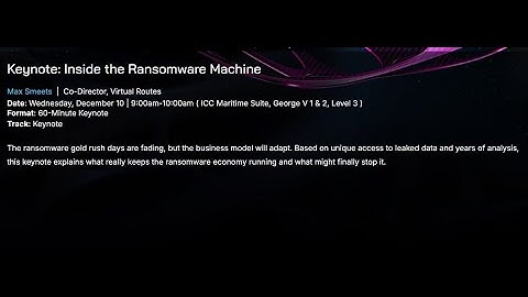 Keynote: Inside the Ransomware Machine