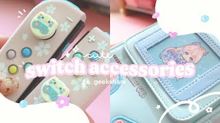 🐻‍❄️ unboxing cute switch accessories for that kawaii aesthetic™ | ft. geekshare + OLED switch ✿