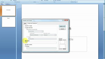 Page Numbers and Dates | Powerpoint 2007