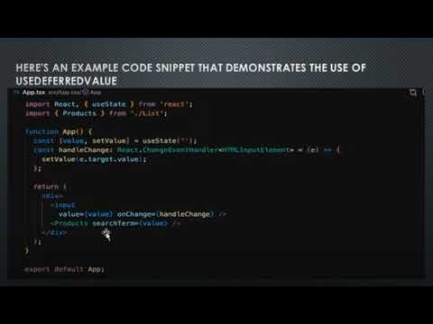 Use Deferredvalue Hook