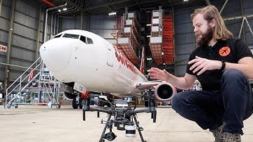 Drone Inspection on a Boeing 737 - Schiphol Airport