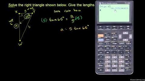 Example: Trig to solve the sides and angles of a right triangle