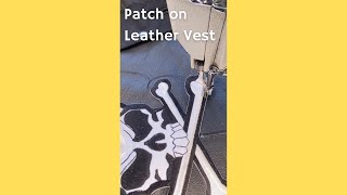 How to sew PATCH / PATCHES on Leather Biker Vest  #shorts