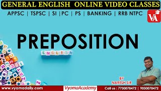 Preposition - English Online Video Classes | Naresh Sir | Vyoma Academy