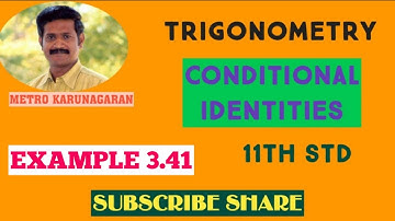 11th Std Maths Example 3.41 If A+B+C=π prove that cos²A+cos²B+cos²C=1-2cosAcosBcosC