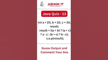 Java Quiz - 13 | Comment Your Answer