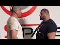 Lavan saginashvili  devon larratt weigh ins and epic stair down  biggest armwrestling match ever