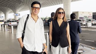 Madhur Bhandarkar With Wife Renu Namboodiri Spotted At Mumbai Airport