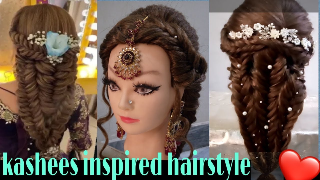 khajuri style juda hairstyle for gown, lehnga, party | hairstyles for girls  | wedding hairstyles - YouTube
