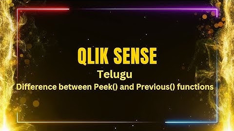 Qlik Sense interview Questions in Telugu | Difference between Peek() and Previous functions